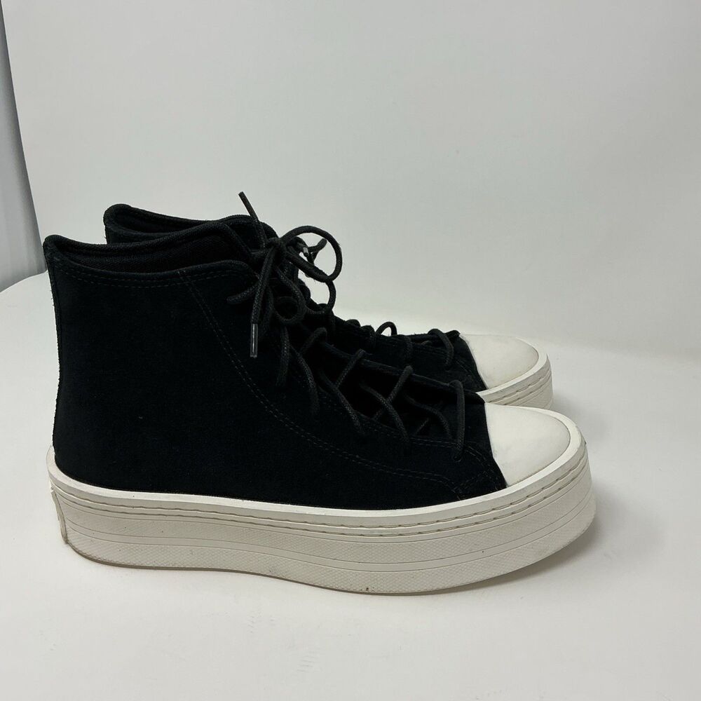 Converse Chuck Taylor Modern Lift Platform Shoes sz 9 Women Suede Black A05285C